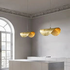 Vintage Lotus Leaf Gold Metal Pendant Light
