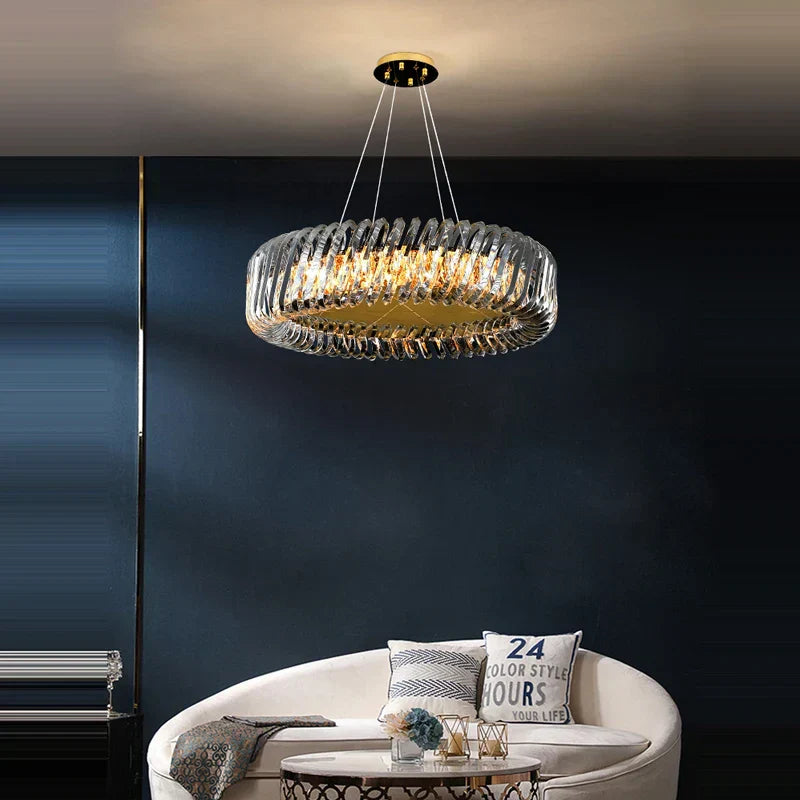 ثريا DecorBites™ الذهبية LED - صيحة جديدة لغرفة المعيشة لعام 2025