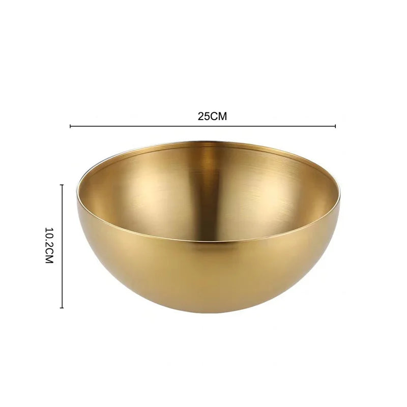 DecorBites™ Stainless Steel Mixing Bowls Set for Soup Salad Noodle Ramen Rice