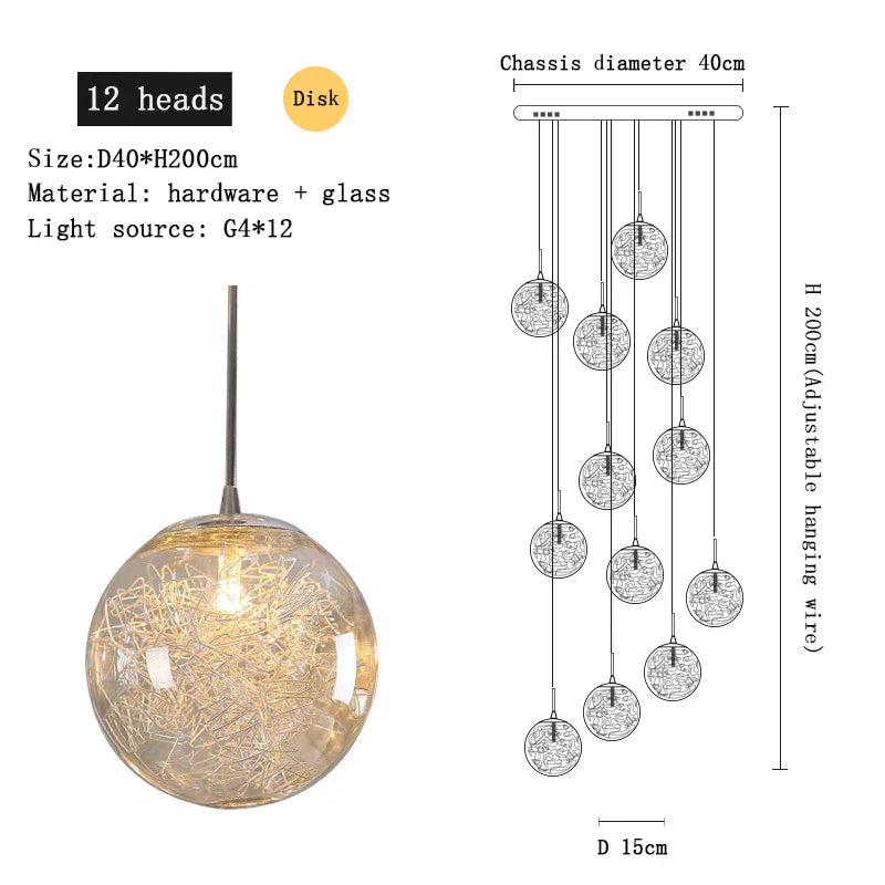 DecorBites™ Crystal Ceiling Chandelier for Modern Loft Living Room, Home, Hotel, Kitchen, Bedroom Lighting