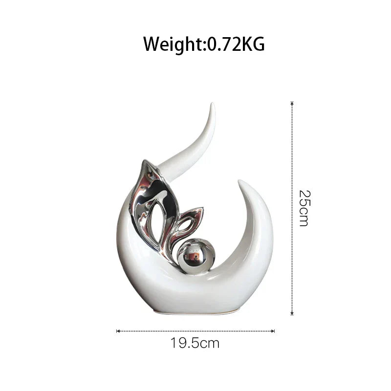 تمثال سيراميك DecorBites™ الواقعي على الطراز الاسكندنافي لتزيين المنزل والمكتب وهدية حرفية للمكتب