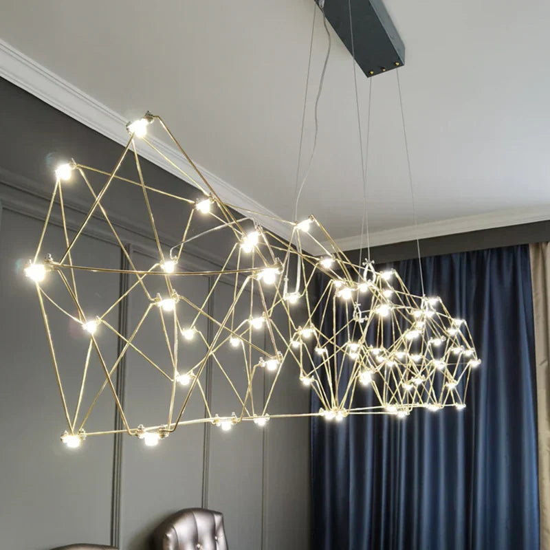 DecorBites™ ثريا أنيقة من الفولاذ المقاوم للصدأ للمساحات العصرية