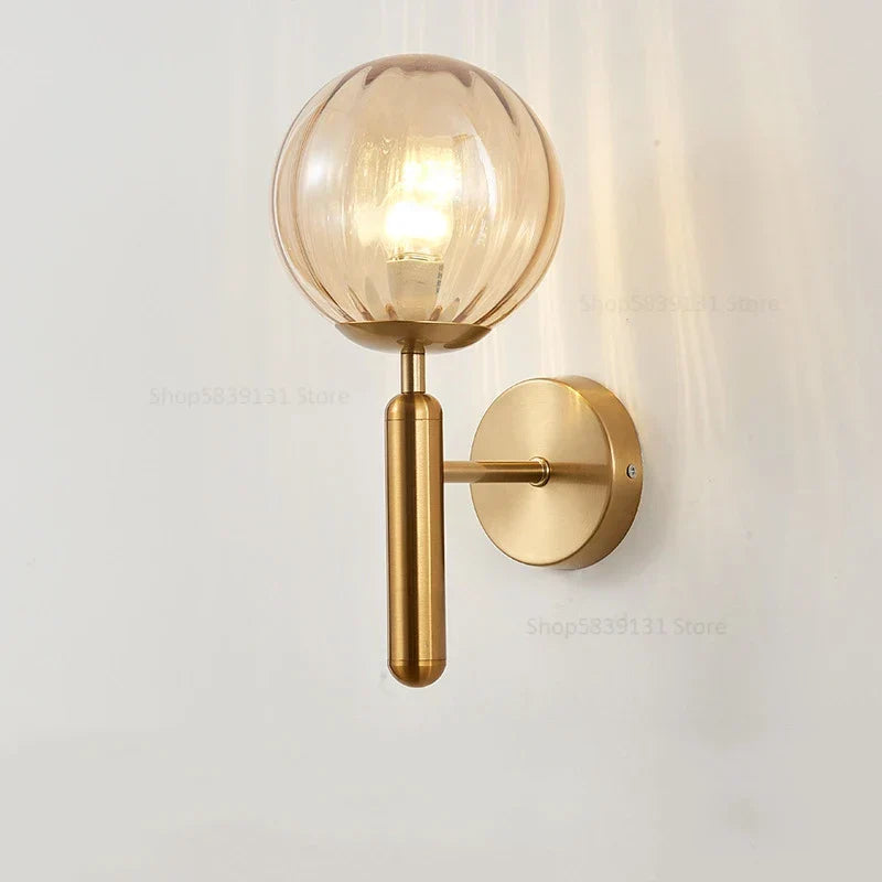 DecorBites™ Glass Ball Wall Lamp Metal Wall Lights for Modern Living Room Decoration