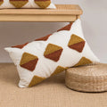 DecorBites™ Geometric Embroidery Boho Loop Tufte Cotton Canvas Cushion Cover 45x45/30x50cm