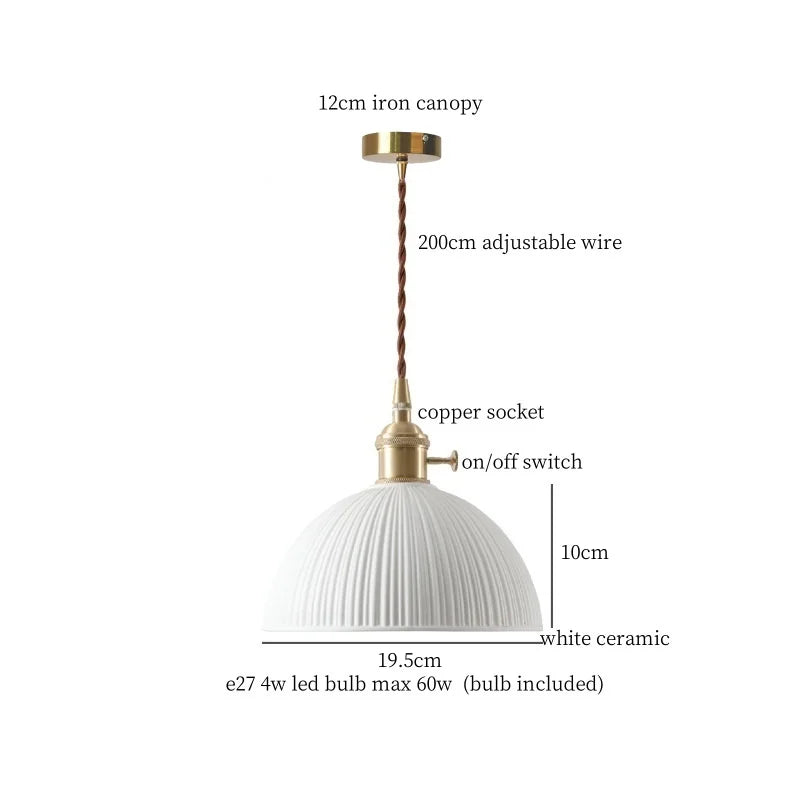 DécorBites™ Abat-jour suspendu LED en céramique Fleur de lotus pour la décoration intérieure