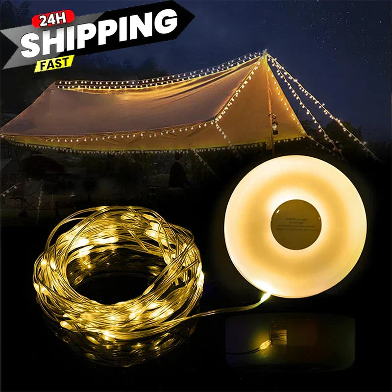 شريط إضاءة التخييم DecorBites™ LED بطول 8 متر مقاوم للماء مصباح تزيين الحديقة الخارجية