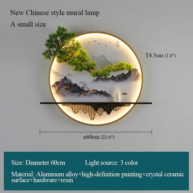 مصباح أبليك جداري بمصابيح LED للمناظر الطبيعية من DecorBites™ للمنزل وغرف المعيشة والنوم