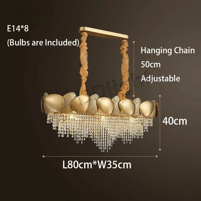 DecorBites™ Crystal Tassels LED Pendant Chandelier - Modern Luxury Home Decor