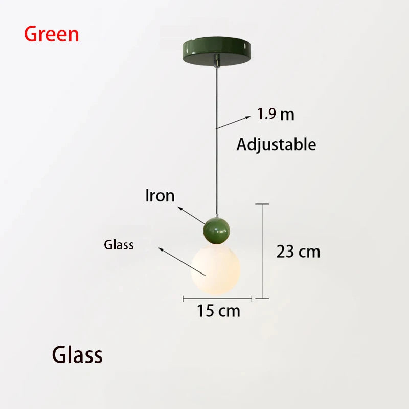 European White Glass Globe Pendant Light