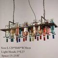 ثريا زجاجات النبيذ المعدنية الصناعية من DecorBites™ لديكور LED للمقهى والبار
