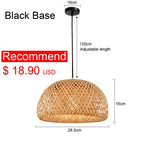 Japanese Bamboo Woven Pendant Light in Natural Finish