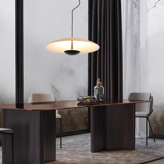 Nordic Wood Grain Black Ring Pendant Light