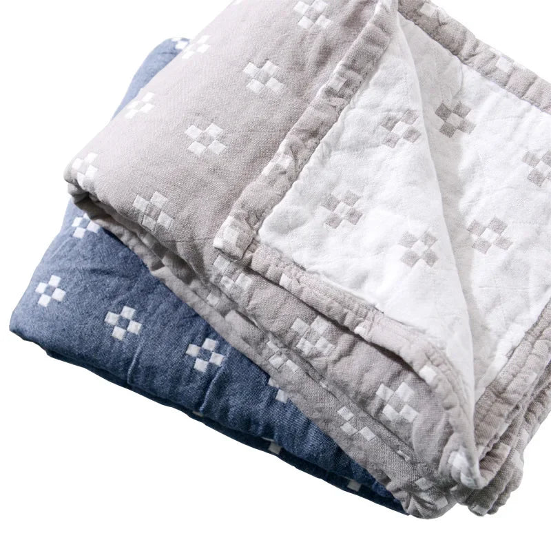 DecorBites™ Cotton Summer Blanket: Soft and Airy Bedspread for Single/Double Beds
