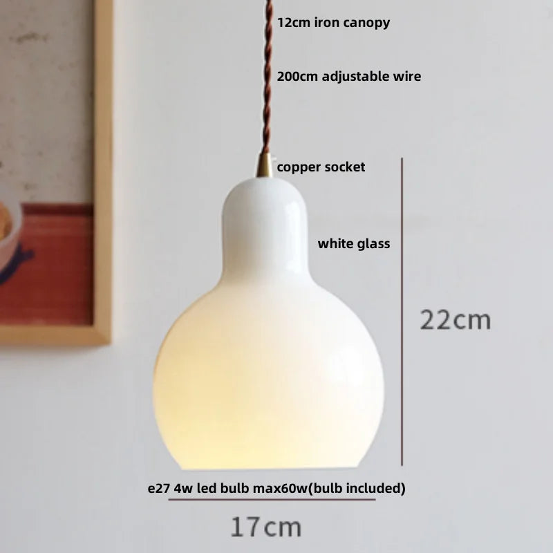 DecorBites™ Copper White Glass LED Pendant Lamp for Modern Living Room Decor