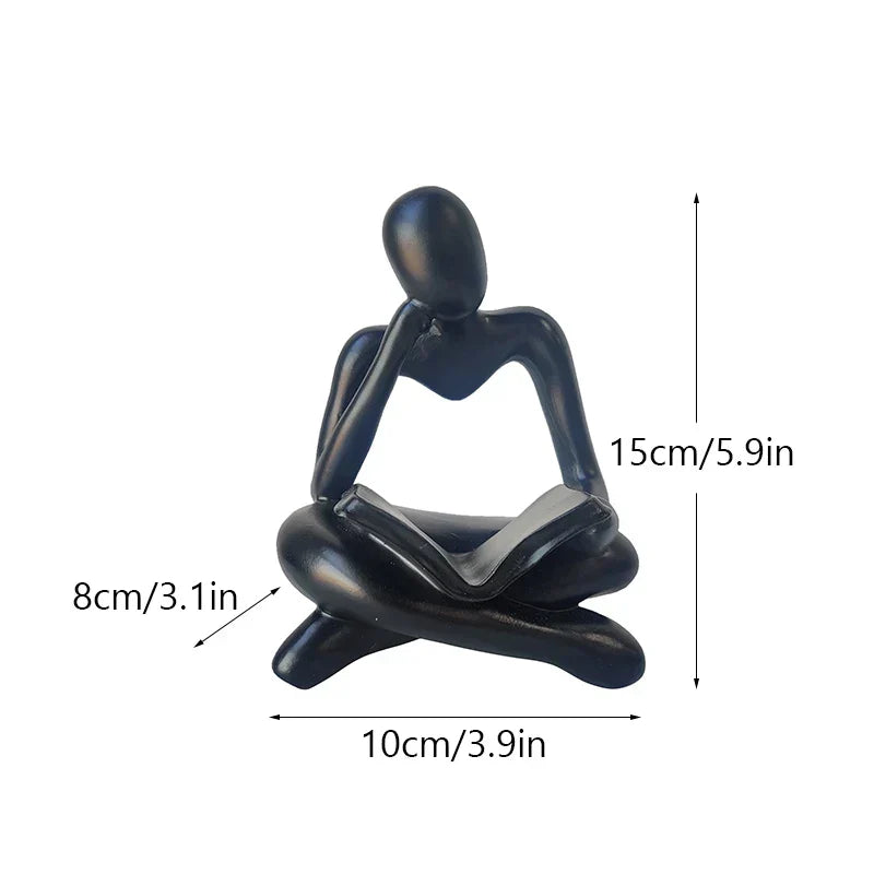 DecorBites™ Abstract Resin Book Figurines for Home Office Decor