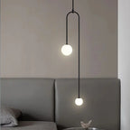 Nordic Glass Globe Pendant Light in Gold or Black