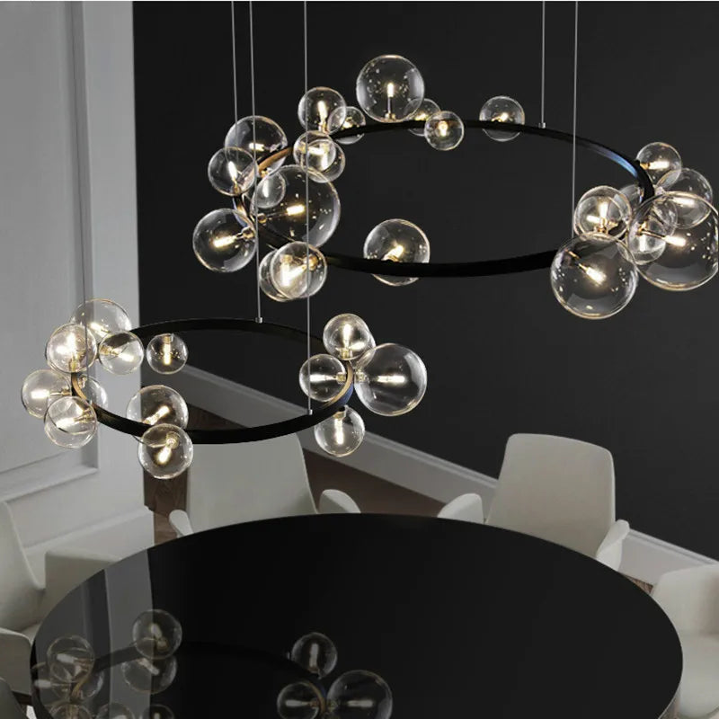 DecorBites™ Glass Ball G9 LED Chandelier: Modern Minimalist Nordic Design