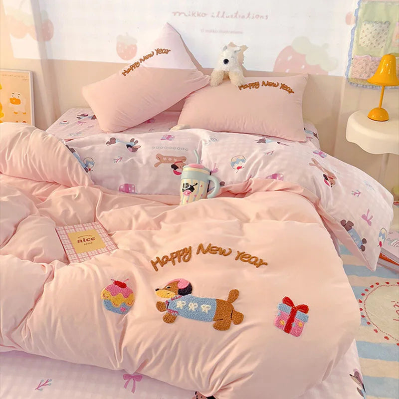 DecorBites™ Cloud Cotton Cartoon Bedding Set - Soft, Skin-Friendly, All Seasons