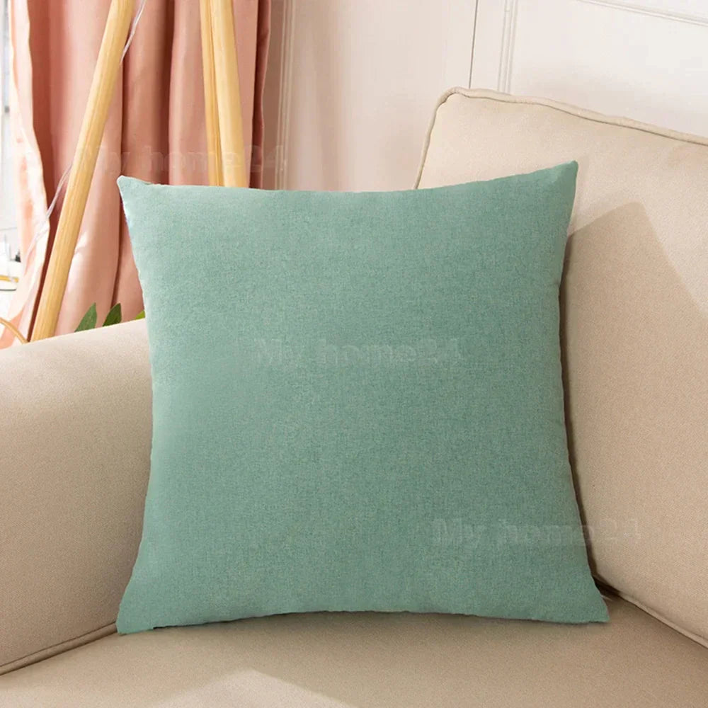 DecorBites™ Cotton Linen Pillow Cover Set for Home Decor - Plain Cushion Covers