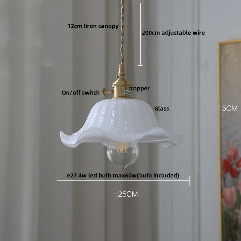 DecorBites™ Amber Glass LED Hanging Lamp - Adjustable Nordic Stair Pendant Light