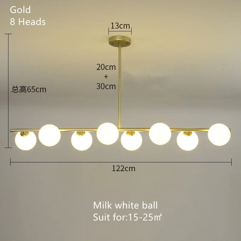 DecorBites™ Glass Ball Pendant Chandeliers - Modern LED Hanging Lights for Home Decor