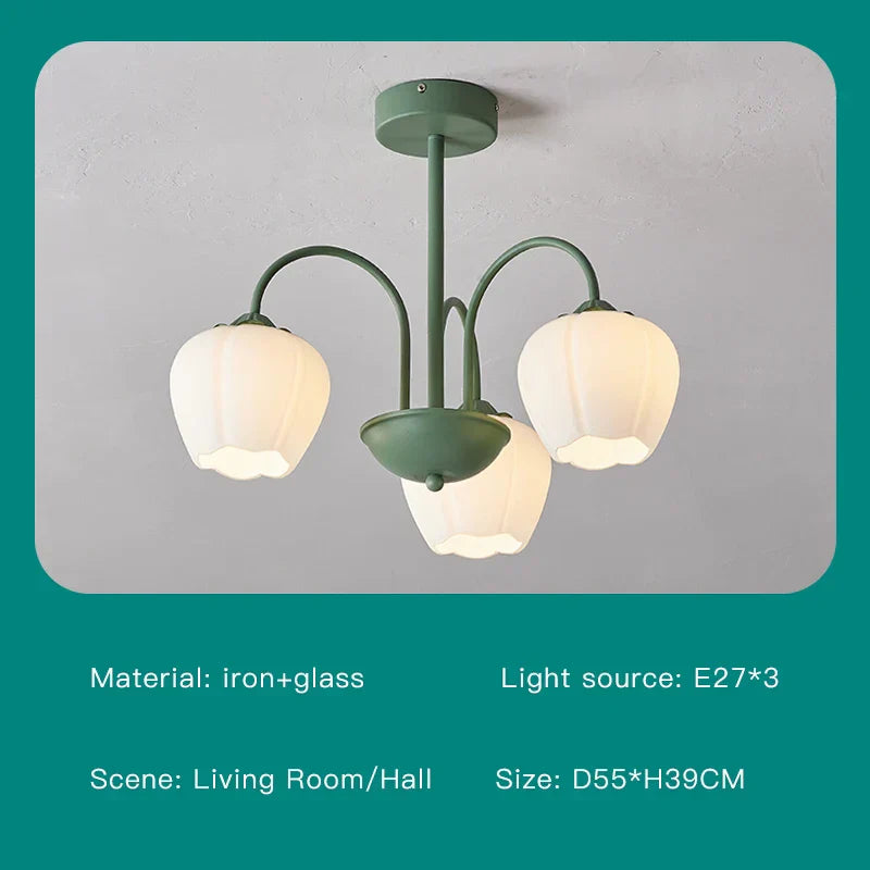 DecorBites™ 2024 Modern Green White Chandelier Ceiling Hanging Lamp for Living Room Dining Bedroom