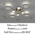 DecorBites™ Elegant Multi-Head Gold LED Ceiling Lamp for Living Room & Bedroom