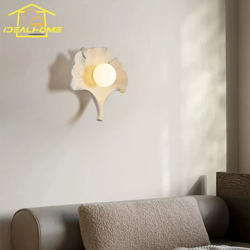 DecorBites™ Ginkgo Biloba Resin Wall Lamp LED Art Decor for Bedroom & Living Room