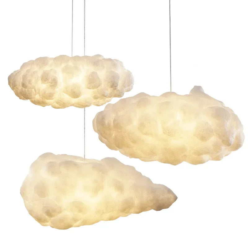 DecorBites™ Cloud Chandelier: Modern White Pendant Lamp for Commercial and Home Spaces