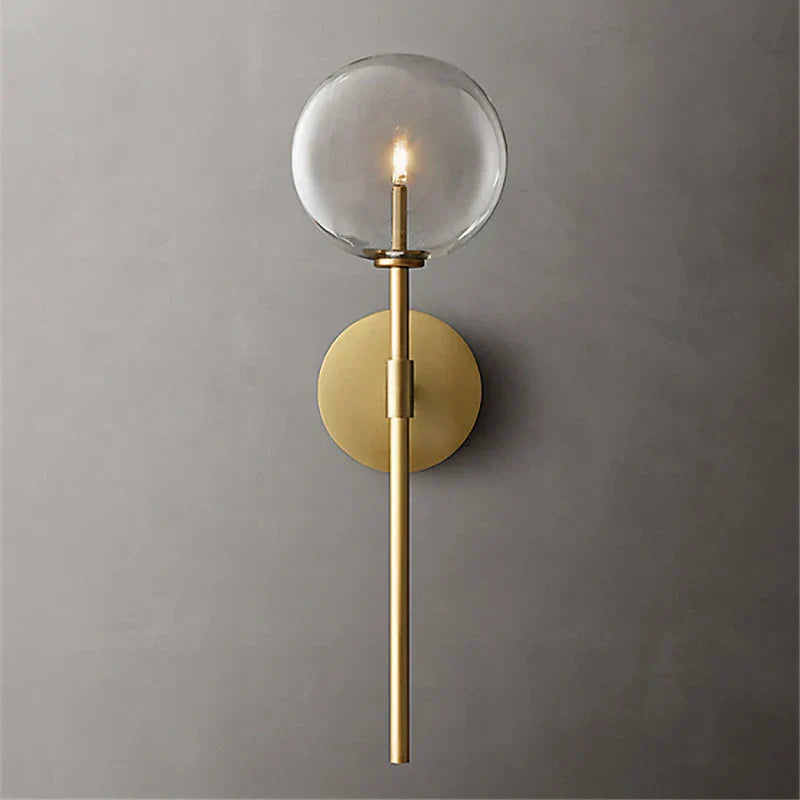 DecorBites™ Clear Glass Ball Long Wall Sconce - Retro Style for Living Room, Bedroom, Kitchen