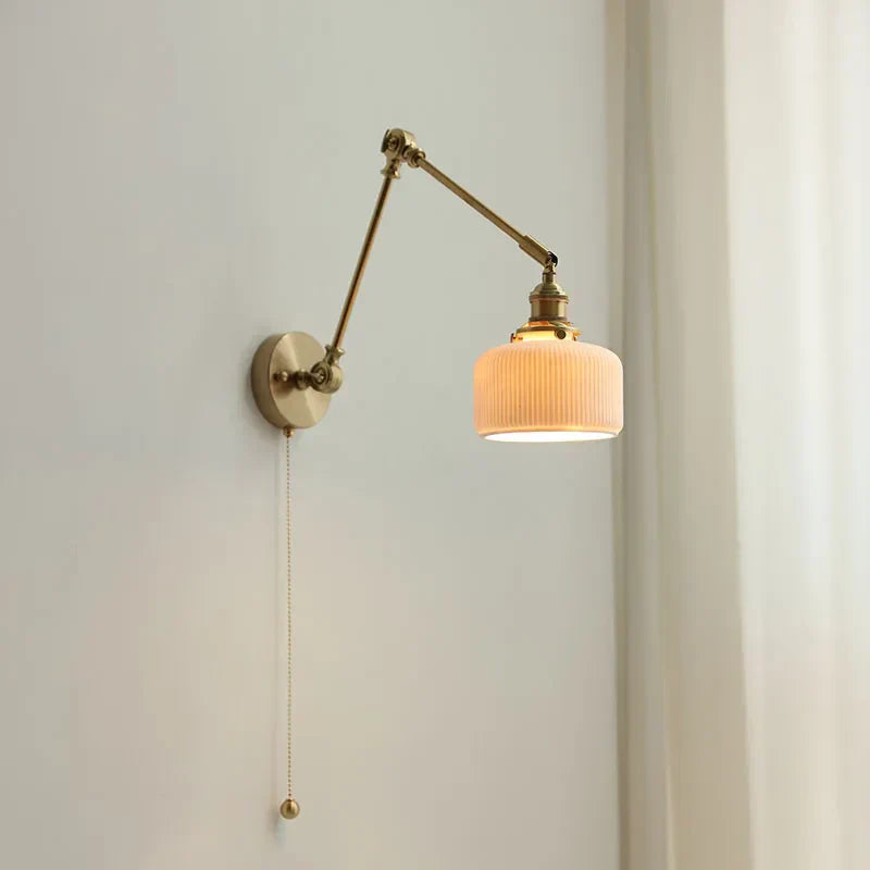 DecorBites™ Ceramic Copper LED Wall Lights with Pull Chain Switch - Nordic Modern Bedside Lamp