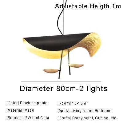 DecorBites™ Lederam Manta Pendant - Industrial Retro Style White/Black Ceiling Lamp
