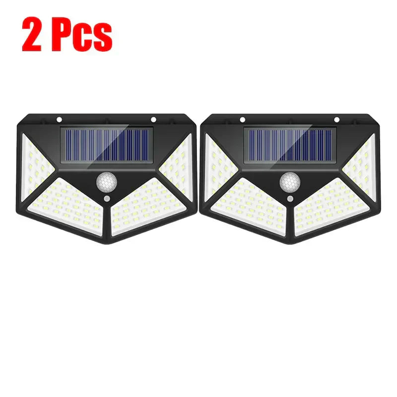 DecorBites™ 100LED Solar Powered Outdoor Wall Lamp with PIR Motion Sensor