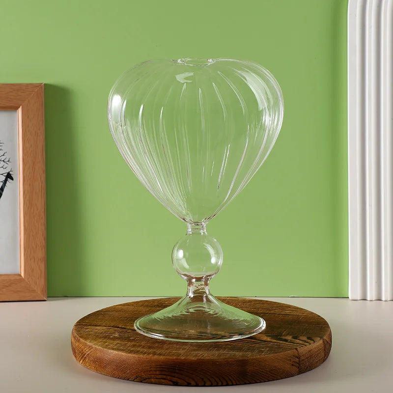 طقم أكواب زجاجية على شكل قلب من DecorBites™ للأزواج - أواني زجاجية للمشروبات كوكتيل، شاي، قهوة، بيرة