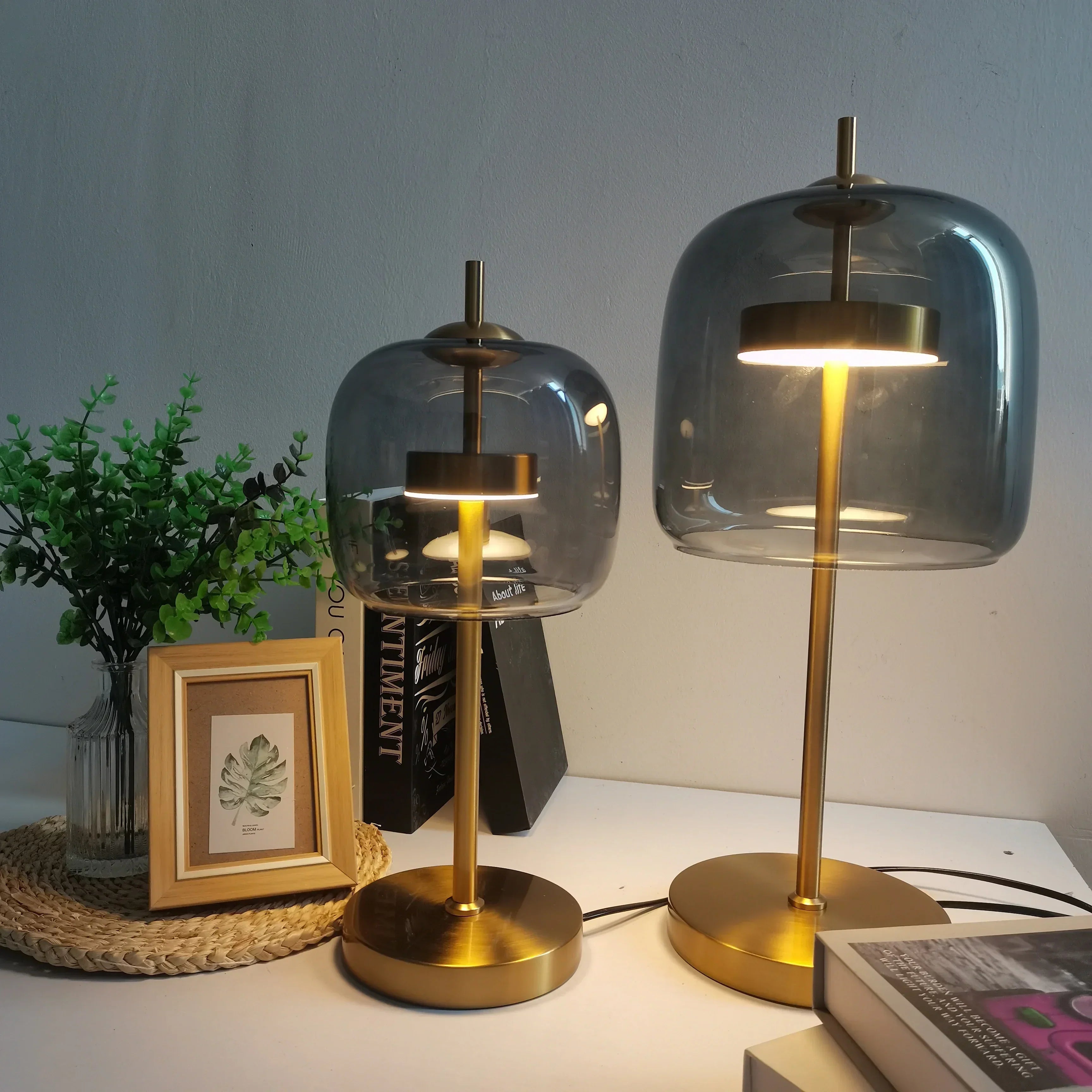 DecorBites™ Glass Table Lamp: Modern Nordic Design for Living Room Bedroom, Gold Luxury Décor