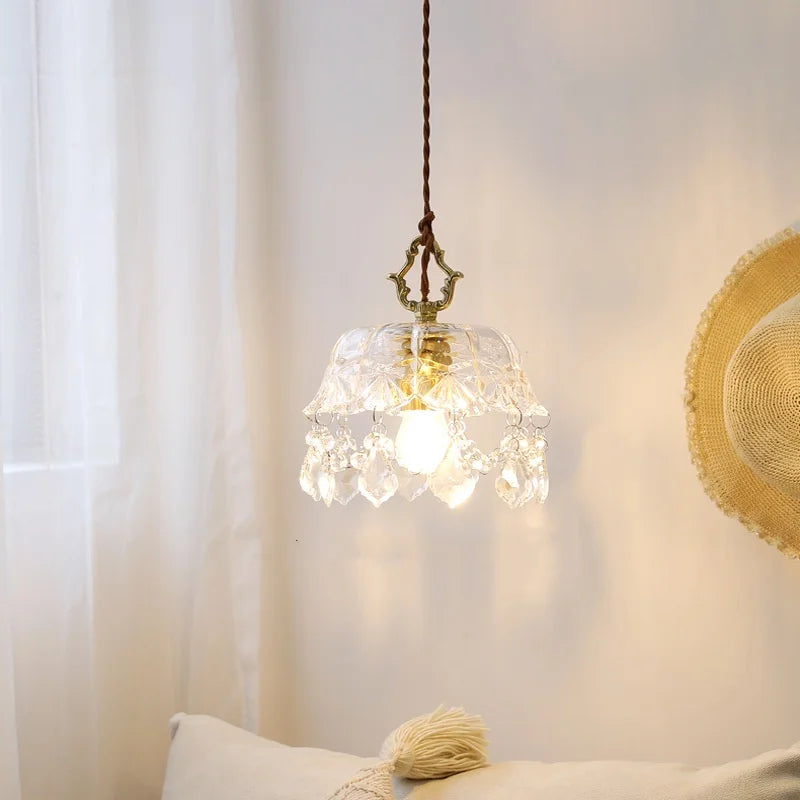 DecorBites™ Crystal Glass LED Pendant Lamp - Modern Luxury Hanging Light Fixtures