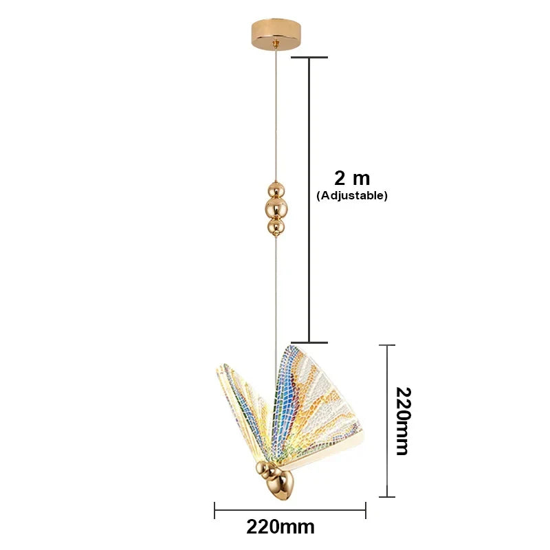 DecorBites™ مصباح LED معلق على شكل فراشة لغرفة النوم وغرفة المعيشة: تركيبات مصابيح ثريا حديثة