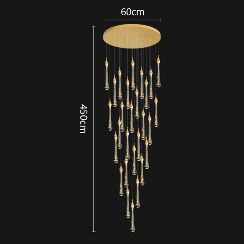 Modern Crystal Staircase Chandelier Pendant Light