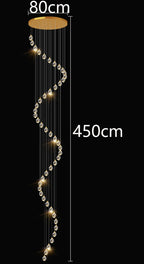Modern Crystal Staircase Chandelier Pendant Light