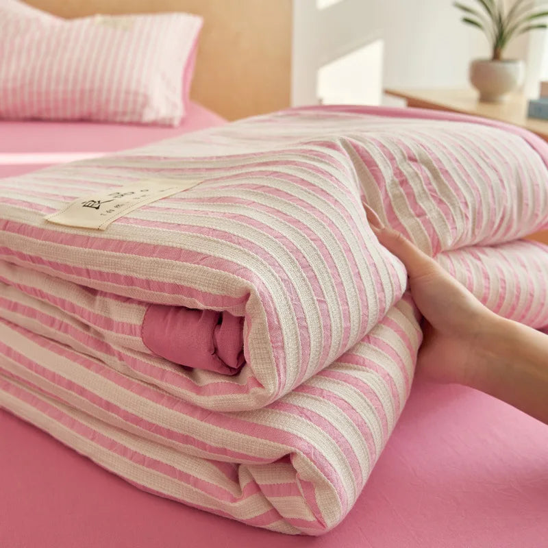 DecorBites™ Jacquard Summer Quilt with Soya Fibre Filling - Soft, High-end Cotton Comforter