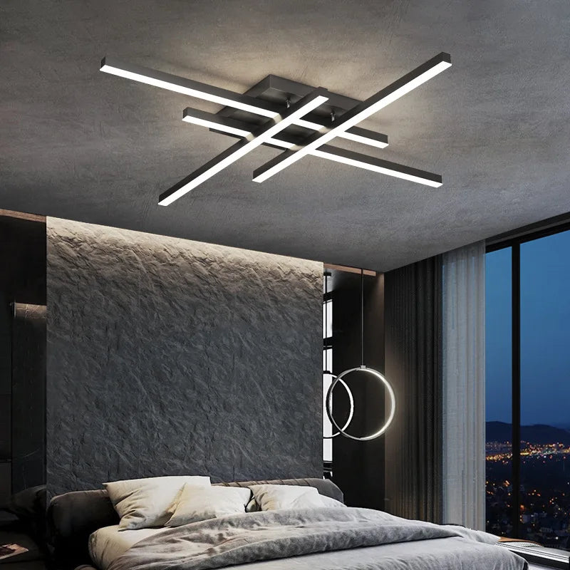 ثريات DecorBites™ الذهبية والسوداء المصنوعة من الأكريليك مع إضاءة LED: إضاءة داخلية أنيقة لغرفة النوم وغرفة الطعام وغرفة المعيشة