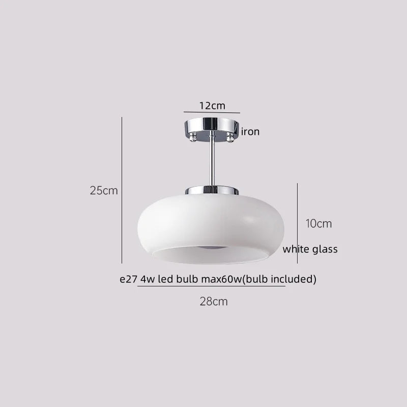DecorBites™ Glass LED Ceiling Lamp Copper Walnut Modern Living Room Lighting Fixtures