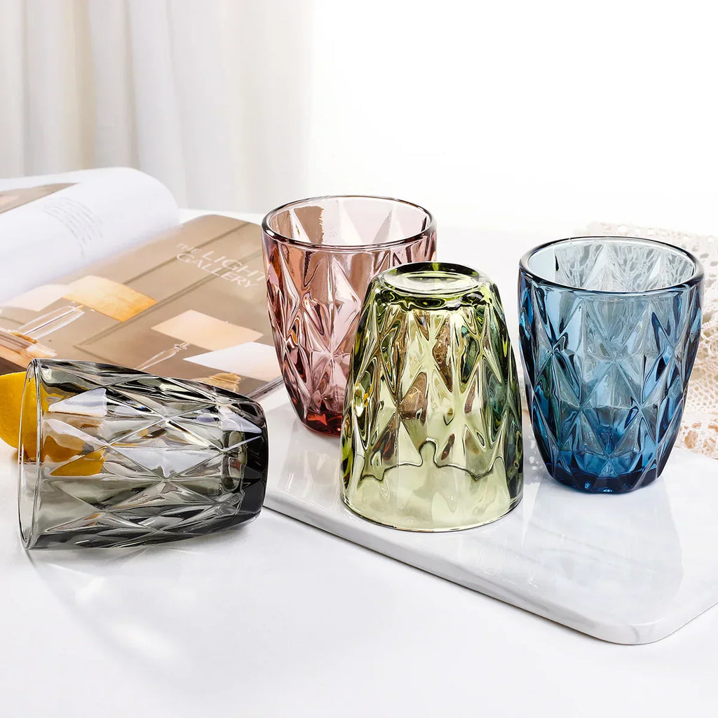 DecorBites™ 240ml Water Glass Drinkware for Cold Beverages, Perfect for Family and Friends Party