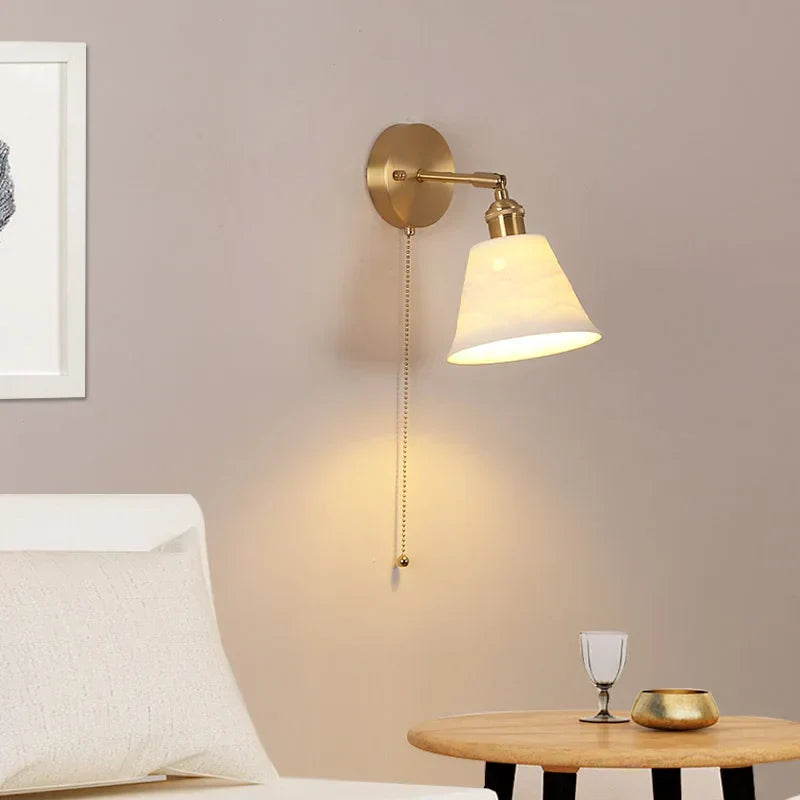 DecorBites™ Copper LED Wall Light Fixture with Pull Chain Switch for Modern Living Spaces