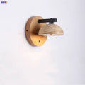 DecorBites™ Black Iron LED Wall Light Fixture Coffee Nordic Modern Natural Wood Bedside Lamp