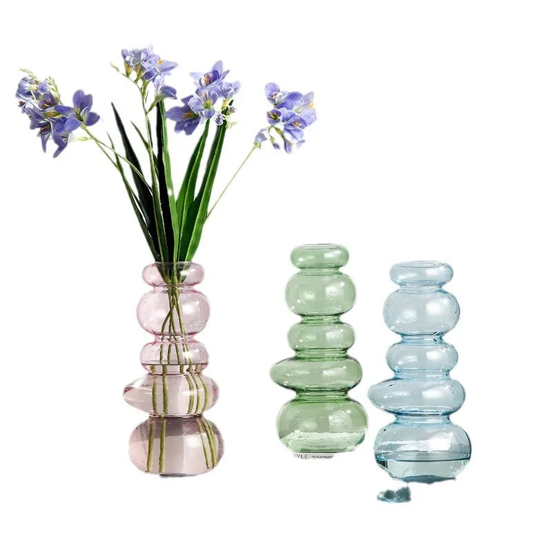 DecorBites™ Geometric Glass Vase Terrarium Pebble Stack Floral Arrangement Home Decor