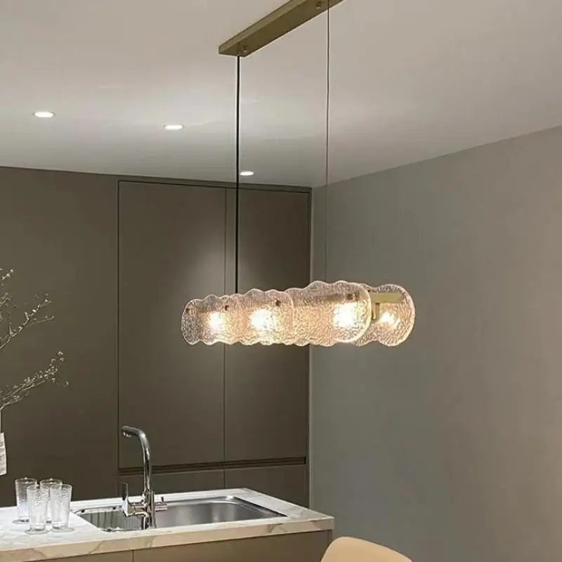 DecorBites™ Art Glass Dining Table Chandelier: Modern Luxury LED Hanging Light Fixtures