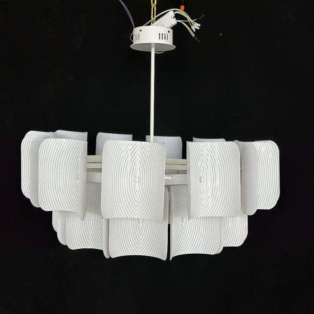 White Wabi Sabi Acrylic Pendant Chandelier