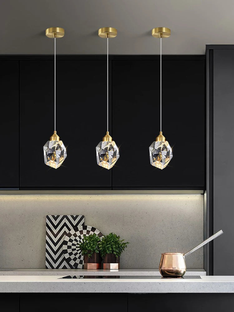 Modern K9 Crystal Linear Pendant Light