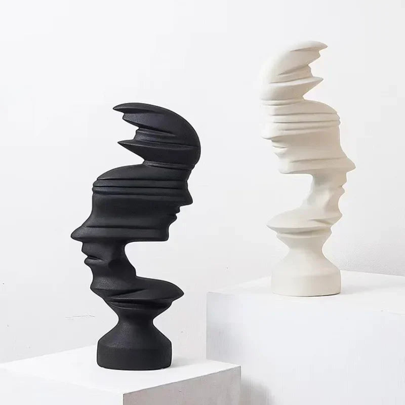 DecorBites™ Abstract Human Face Sculpture for Nordic Style Home Decor & Office Handicraft Gift